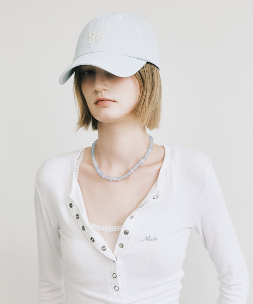 MINI BUTTERFLY BLINK BALL CAP #徐睿知同款! - 8 COLORS SKY BLUE