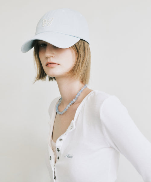 MINI BUTTERFLY BLINK BALL CAP #徐睿知同款! - 8 COLORS SKY BLUE
