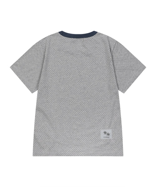 SOLUNA DOT CONTRAST SHORT SLEEVE TEE - 5 COLORS BLACK