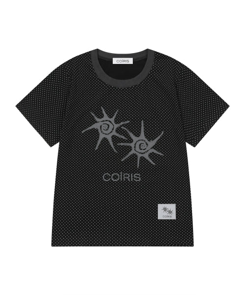 SOLUNA DOT CONTRAST SHORT SLEEVE TEE - 5 COLORS BLACK