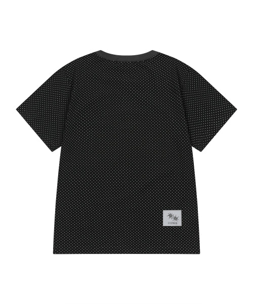 SOLUNA DOT CONTRAST SHORT SLEEVE TEE - 5 COLORS BLACK