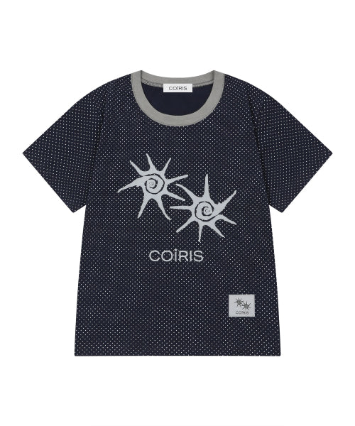 SOLUNA DOT CONTRAST SHORT SLEEVE TEE - 5 COLORS BLACK