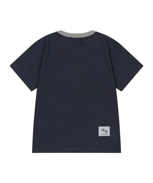 SOLUNA DOT CONTRAST SHORT SLEEVE TEE - 5 COLORS BLACK