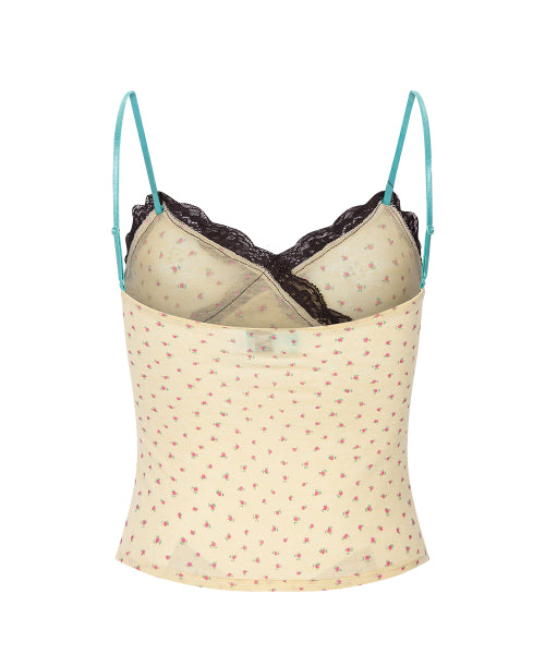 PLEASENOFOLLOW FLORA LACE SLEEVELESS TOP - 9 COLORS LEMON