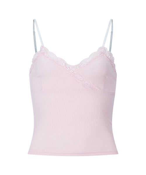 PLEASENOFOLLOW FLORA LACE SLEEVELESS TOP - 9 COLORS BABY PINK