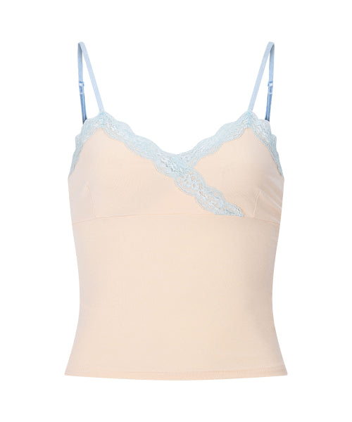 PLEASENOFOLLOW FLORA LACE SLEEVELESS TOP - 9 COLORS PEACH