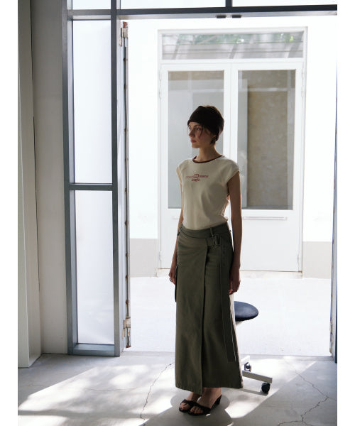 [2ND] CAP SLEEVE LETTERING T-S - 2 COLORS CREAM