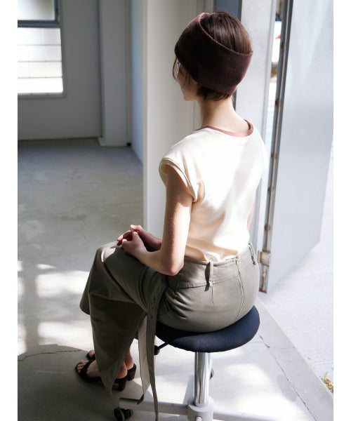 [2ND] CAP SLEEVE LETTERING T-S - 2 COLORS CREAM