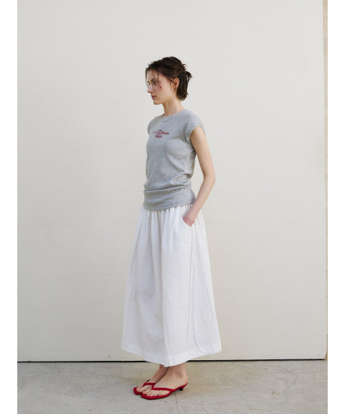 [2ND] CAP SLEEVE LETTERING T-S - 2 COLORS MELANGE GREY