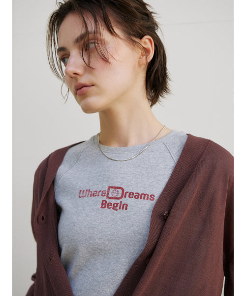 [2ND] CAP SLEEVE LETTERING T-S - 2 COLORS MELANGE GREY