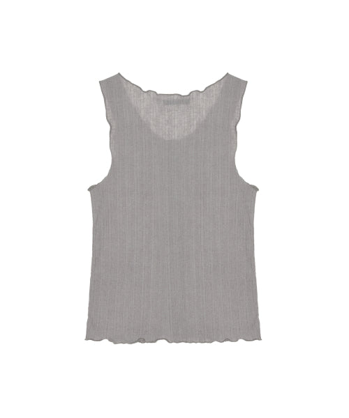WAVE BUTTON SLEEVELESS TOP - 4 COLORS GREY
