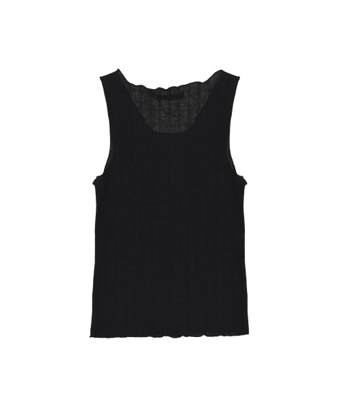 WAVE BUTTON SLEEVELESS TOP - 4 COLORS BLACK