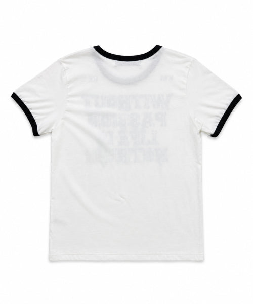 TEE LETTERING RINGER T-SHIRT - 3 COLORS CHARCOAL