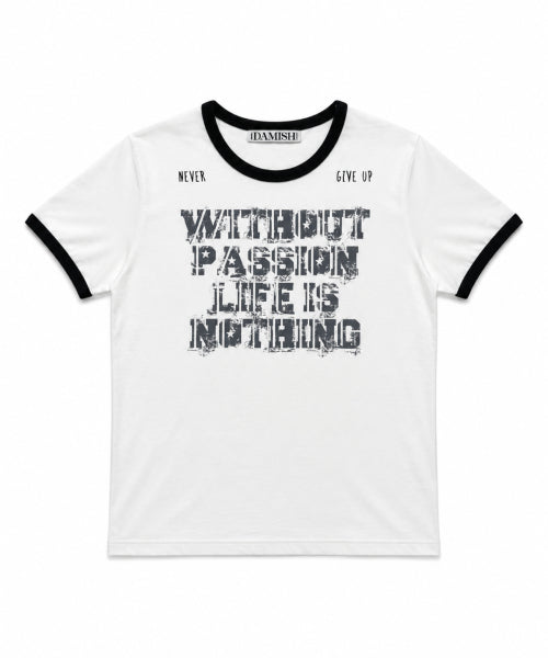 TEE LETTERING RINGER T-SHIRT - 3 COLORS CHARCOAL