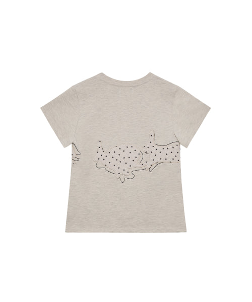 RABBIT APPLIQUE TEE - 2 COLORS IVORY