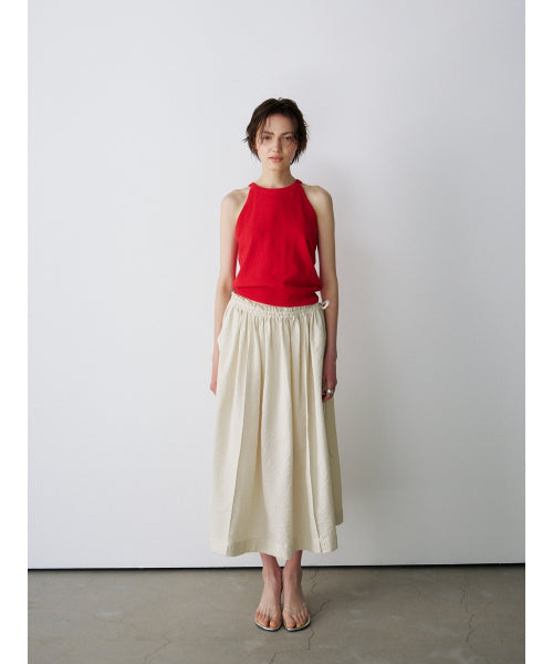 OPEN-BACK HALTER KNIT TOP - 3 COLORS RED