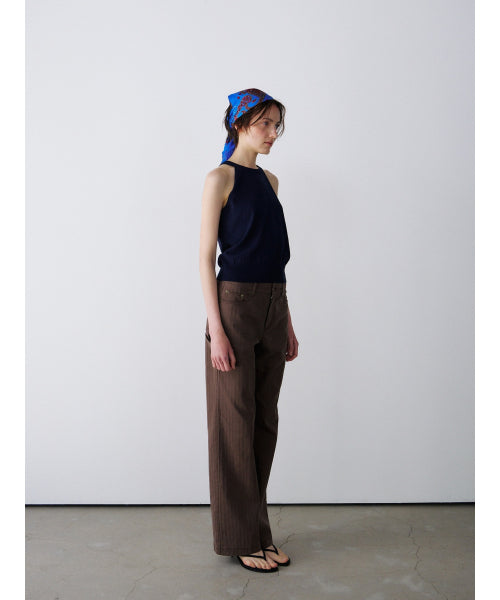OPEN-BACK HALTER KNIT TOP - 3 COLORS NAVY