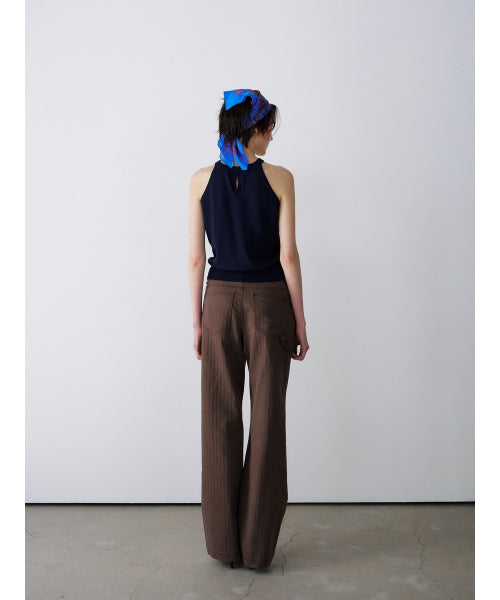 OPEN-BACK HALTER KNIT TOP - 3 COLORS NAVY