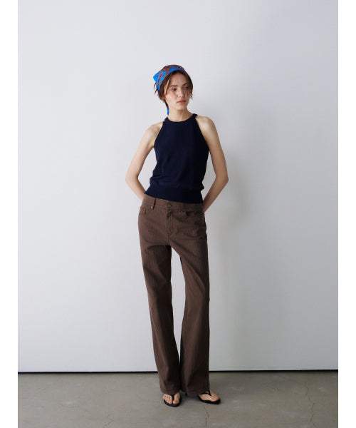 OPEN-BACK HALTER KNIT TOP - 3 COLORS NAVY