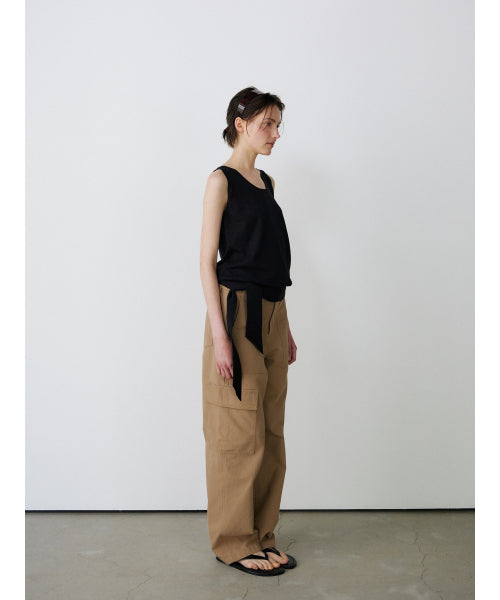 TIE SLEEVELESS KNIT TOP - 2 COLORS BLACK