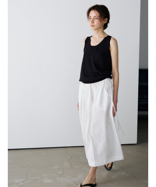 TIE SLEEVELESS KNIT TOP - 2 COLORS BLACK