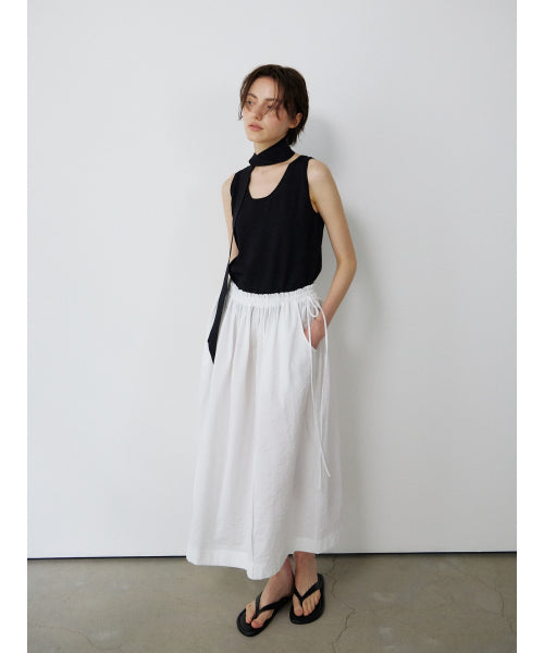 TIE SLEEVELESS KNIT TOP - 2 COLORS BLACK