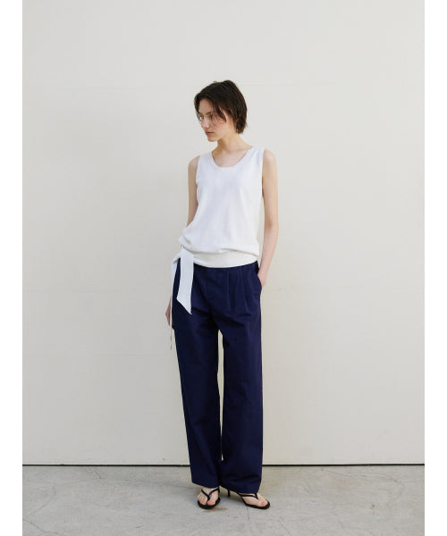 TIE SLEEVELESS KNIT TOP - 2 COLORS WHITE