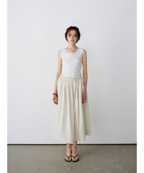 TRIMMING SLEEVELESS KNIT TOP - 2 COLORS IVORY