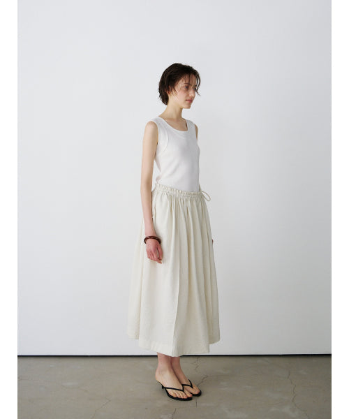 TRIMMING SLEEVELESS KNIT TOP - 2 COLORS IVORY