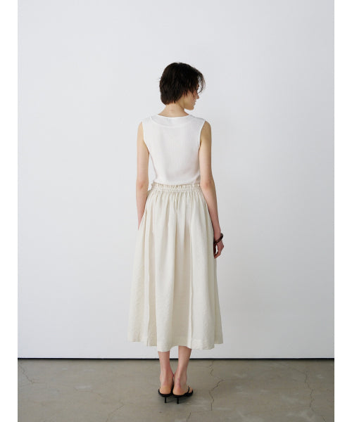 TRIMMING SLEEVELESS KNIT TOP - 2 COLORS IVORY