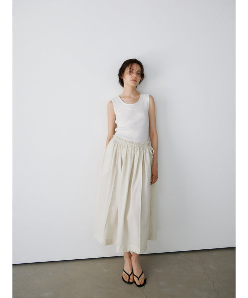 TRIMMING SLEEVELESS KNIT TOP - 2 COLORS IVORY