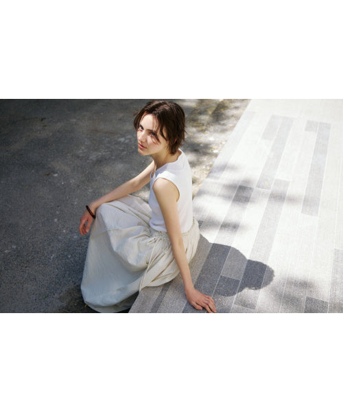 TRIMMING SLEEVELESS KNIT TOP - 2 COLORS IVORY