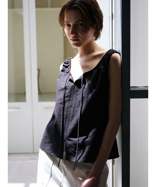 BREEZE TIE BLOUSE - 2 COLORS BLACK