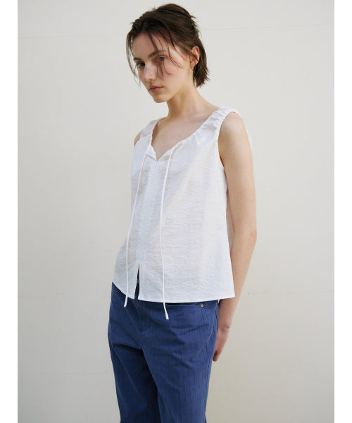 BREEZE TIE BLOUSE - 2 COLORS WHITE