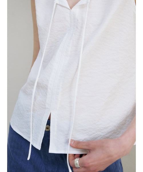 BREEZE TIE BLOUSE - 2 COLORS WHITE