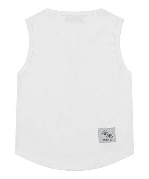 ARINA BUTTON CROP ROLL SLEEVELESS - 4 COLORS BLACK