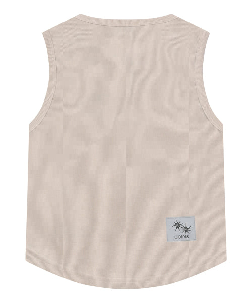 ARINA BUTTON CROP ROLL SLEEVELESS - 4 COLORS BLACK
