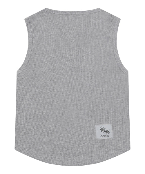 ARINA BUTTON CROP ROLL SLEEVELESS - 4 COLORS BLACK