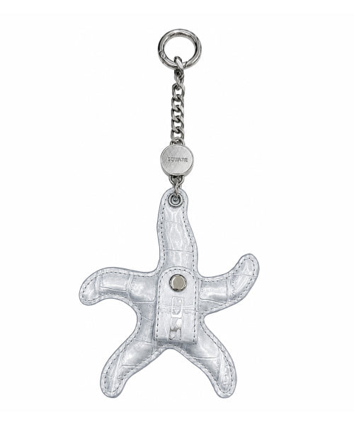 STUDDED STARFISH KEYRING BAG - 3 COLORS SILVER