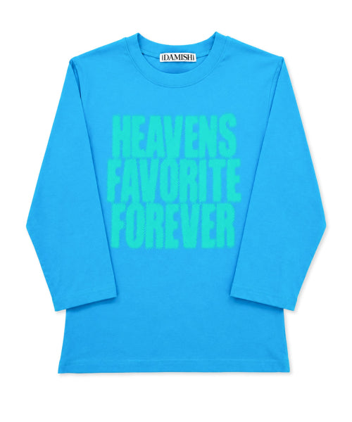 HALFTONE LETTERING 3/4 SLEEVE T-SHIRT - 3 COLORS BLUE