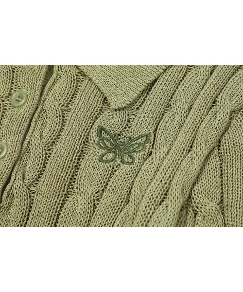 SHORT SLEEVE COLLAR KNIT - 2 COLORS AS SHOWN