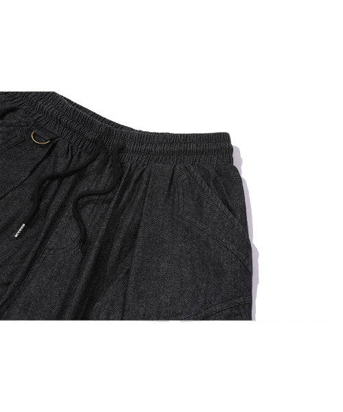 WASHED BALLOON CARGO DENIM PANTS - 2 COLORS BLACK