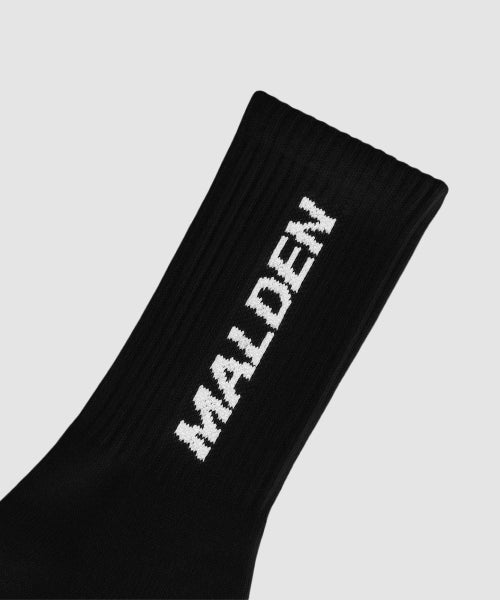 3-PACK LETTERING CREW SOCKS - 2 COLORS BLACK