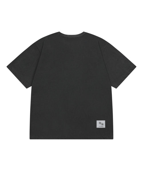 LORA SMALL LOGO PIGMENT SHORT SLEEVE TEE UNISEX - 3 COLORS BLACK