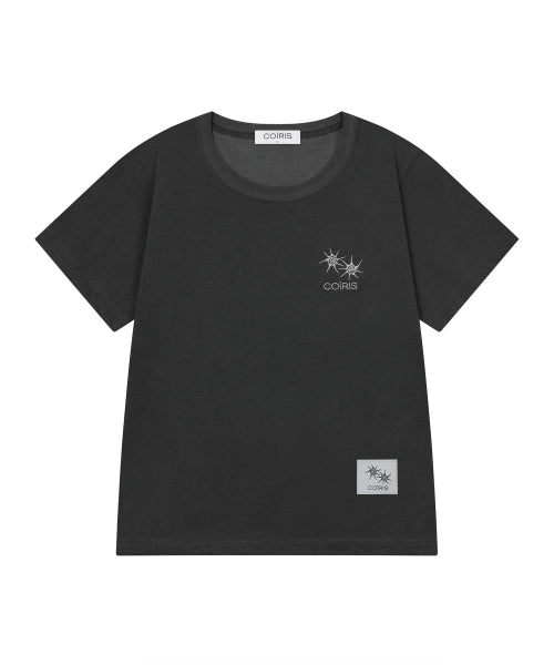 LORA SMALL LOGO PIGMENT SHORT SLEEVE TEE UNISEX - 3 COLORS BLACK