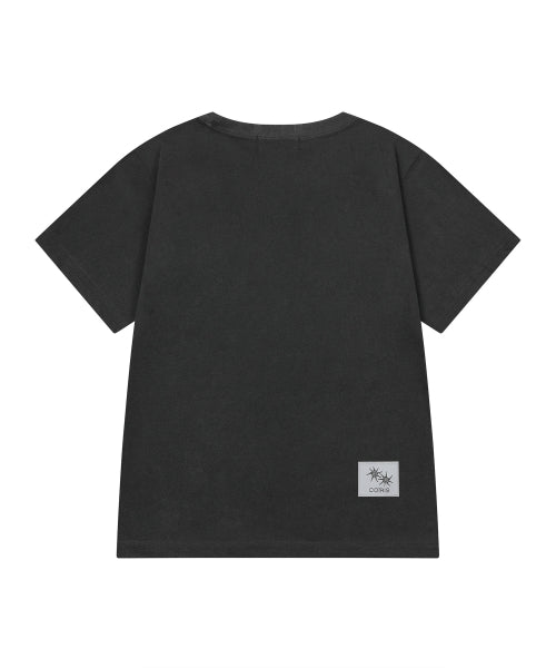 LORA SMALL LOGO PIGMENT SHORT SLEEVE TEE UNISEX - 3 COLORS BLACK