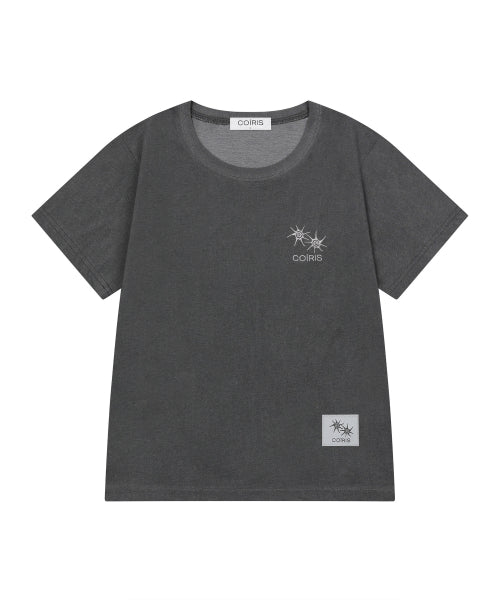 LORA SMALL LOGO PIGMENT SHORT SLEEVE TEE UNISEX - 3 COLORS BLACK