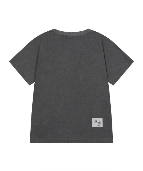 LORA SMALL LOGO PIGMENT SHORT SLEEVE TEE UNISEX - 3 COLORS BLACK