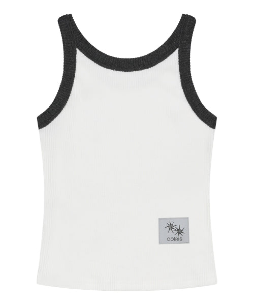 LORA SMALL LOGO CONTRAST SLEEVELESS - 2 COLORS BLACK
