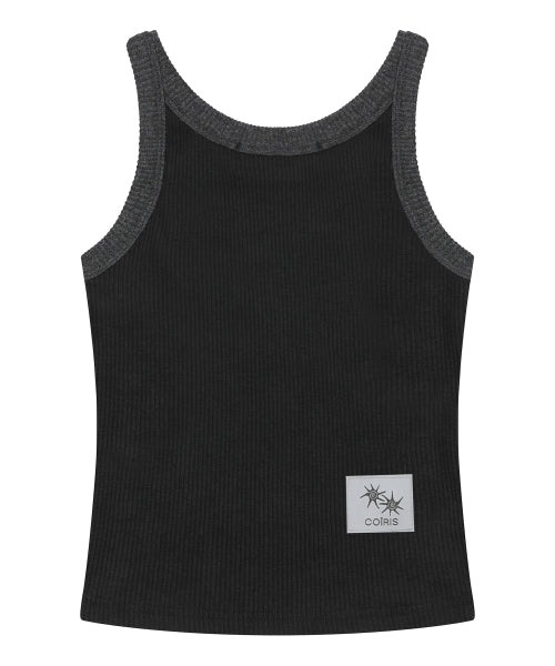 LORA SMALL LOGO CONTRAST SLEEVELESS - 2 COLORS BLACK
